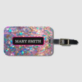 Glitter Opal Modern Holografisch Collectie Bagagelabel (Voorkant (horizontaal))