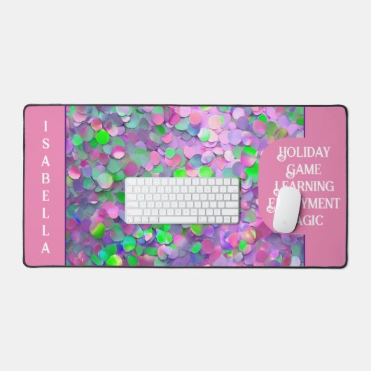 Glitter Opal Modern Holografisch Collectie Bureaumat (Keyboard & Muis)