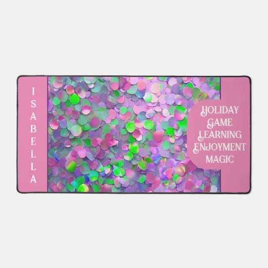 Glitter Opal Modern Holografisch Collectie Bureaumat (Voorkant)