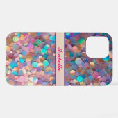 Glitter Opal Modern Holografisch Collectie iPhone Hoesje (Achterkant horizontaal)