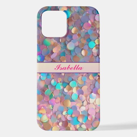 Glitter Opal Modern Holografisch Collectie iPhone Hoesje (Achterkant)