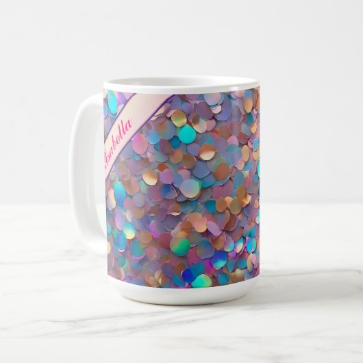 Glitter Opal Modern Holografisch Collectie Koffiemok (Voorkant links)