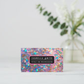 Glitter Opal Modern Holografisch Collectie Visitekaartje (Staand voorkant)