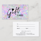 glitter opal texture gift certificate visitekaartje (Voorkant / Achterkant)
