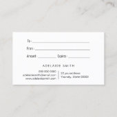 glitter opal texture gift certificate visitekaartje (Achterkant)