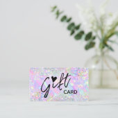 glitter opal texture gift certificate visitekaartje (Staand voorkant)