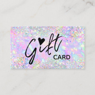glitter opal texture gift certificate visitekaartje