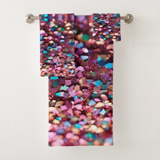 Glitter Opal Trendy Holografisch Collectie Bad Handdoek (Insitu)