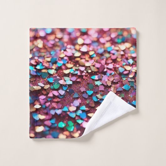 Glitter Opal Trendy Holografisch Collectie Bad Handdoek (Wasdoekje)