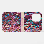 Glitter Opal Trendy Holografisch Collectie iPhone Hoesje (Achterkant horizontaal)