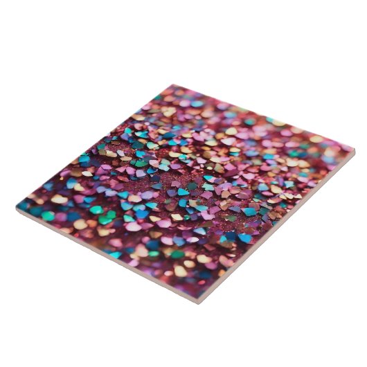 Glitter Opal Trendy Holografisch Collectie Tegeltje (Zijkant)