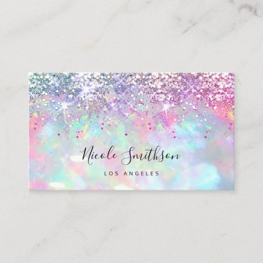 glitter opal visitekaartje (Voorkant)