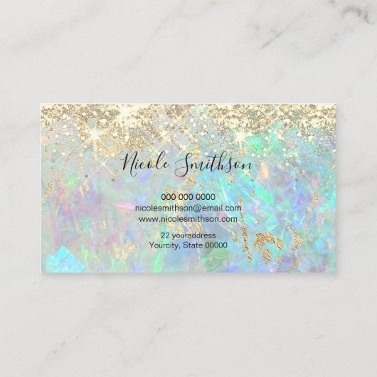 glitter optische achtergrond visitekaartje (Achterkant)