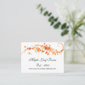 Glitter Oranje Esdoornblad Visitekaartje (Staand voorkant)