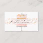Glitter Oranje Floral Cake Elegant Bakery Visitekaartje (Voorkant)