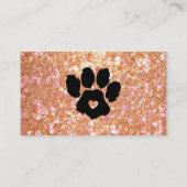 Glitter Oranje Pet Sitter Grooming Paw Visitekaartje (Achterkant)