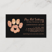 Glitter Oranje Pet Sitter Grooming Paw Visitekaartje (Voorkant)