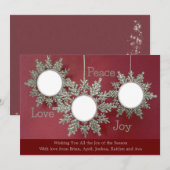 Glitter Ornamenten Foto Kerst Kaart (Voorkant / Achterkant)