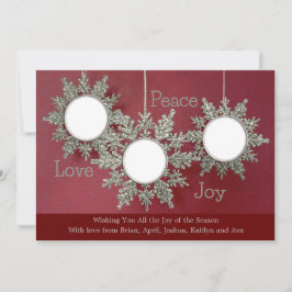 Glitter Ornamenten Foto Kerst Kaart