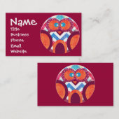 Glitter Owl Chevron Visitekaartjes (Voorkant / Achterkant)