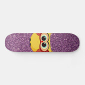 Glitter Owl Persoonlijk Skateboard (Horizontaal)