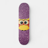 Glitter Owl Persoonlijk Skateboard (Voorkant)