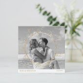 *~* Glitter Paar FOTO RSVP QR AR6 DIY Huwelijk Kaart (Staand voorkant)