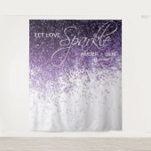 Glitter Paars Confetti Wedding Backdrop Wandkleed (Voorkant)