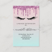 Glitter Paars Eyelash Extension Client Record Visitekaartje (Voorkant)
