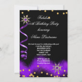 Glitter Paars High Heel Black Gold-feest Kaart (Achterkant)