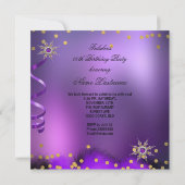 Glitter Paars High Heels Birthday Party Pearl Kaart (Achterkant)