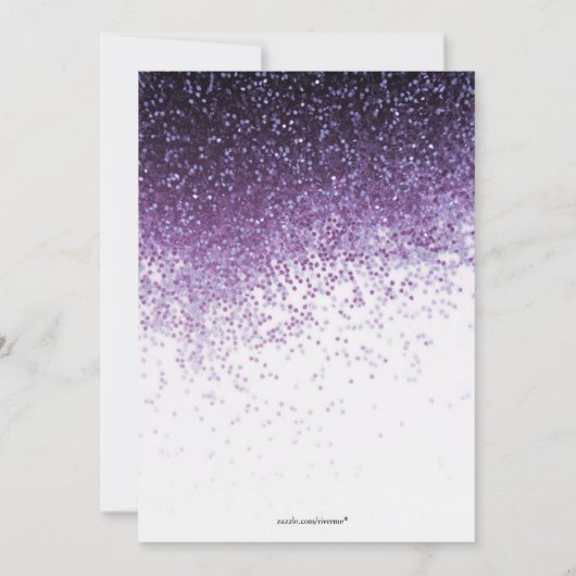 Glitter Paars Sweet 16 / Cocktailparty Uitnodiging (Achterkant)