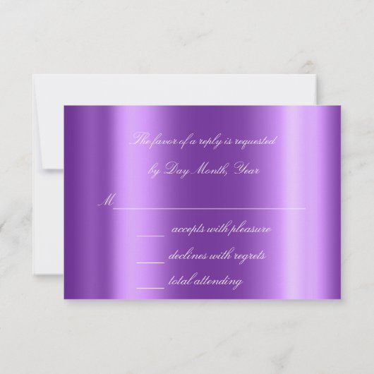 Glitter Paarse Amethyst Gold RSVP Krystal (Achterkant)