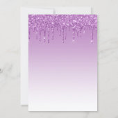 Glitter Paarse bruiloft met chic Dripping Kaart (Achterkant)