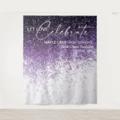 Glitter Paarse Confetti Class Reunion Achtergrond Wandkleed (Voorkant)