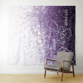 Glitter Paarse Confetti Trouw Achterwand Ontvangst Wandkleed (In Situ (horizontaal))