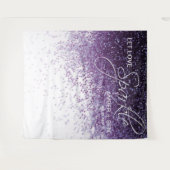 Glitter Paarse Confetti Trouw Achterwand Ontvangst Wandkleed (Voorkant (horizontaal))