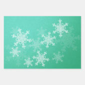 Glitter Paarse Emerald Golden Snowflakes Kerst Inpakpapier Vel (Voorkant 3)
