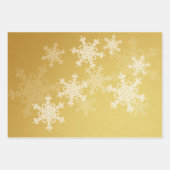 Glitter Paarse Emerald Golden Snowflakes Kerst Inpakpapier Vel (Voorkant 2)