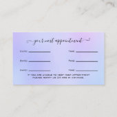 Glitter Paarse Eyelash Extension Appointin Visitekaartje (Achterkant)