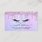 Glitter Paarse Eyelash Extension Appointin Visitekaartje (Voorkant)