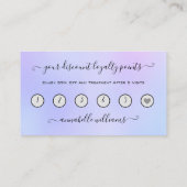 Glitter Paarse Eyelash Extension Loyalty Business Visitekaartje (Achterkant)