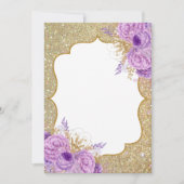Glitter Paarse Floral Blank Kaart (Voorkant)