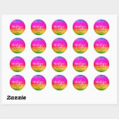 Glitter Paarse Gele Wuwen Regenboog Sparkle Ronde Sticker (Vel)