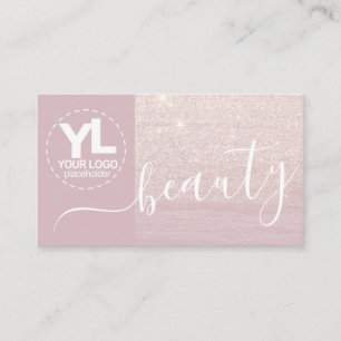 Glitter Paarse Glam Logo Sjabloon Luxe Schoonheid Visitekaartje