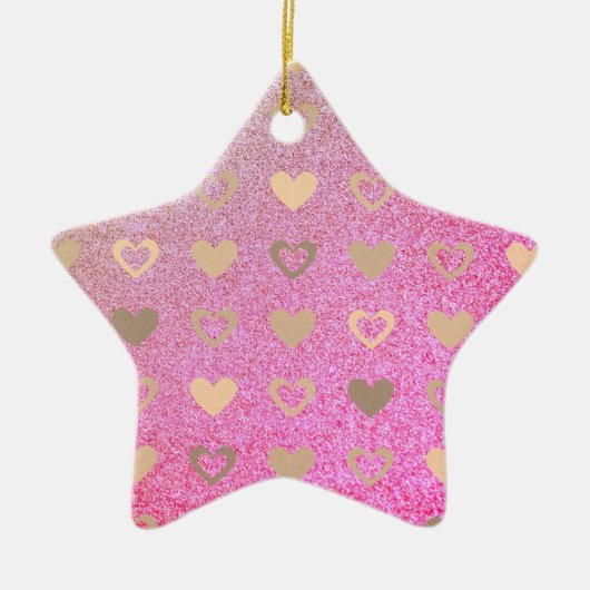 glitter / paarse glitter keramisch ornament (Voorkant)
