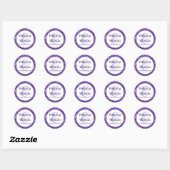 Glitter Paarse Glitter Trouwnamen Ronde Sticker (Vel)