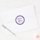 Glitter Paarse Glitter Trouwnamen Ronde Sticker (Envelop)