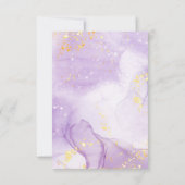 Glitter Paarse goudmarmer Bedankkaart (Achterkant)