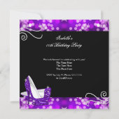 Glitter Paarse High Heels Diamonds zaterdag Kaart (Achterkant)